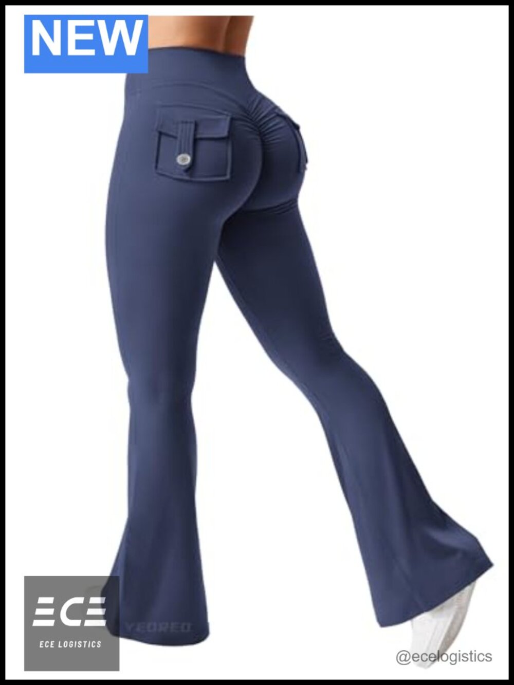 Flare Leggings with Pockets Scrunch Butt Lift High Waist Gym Workout